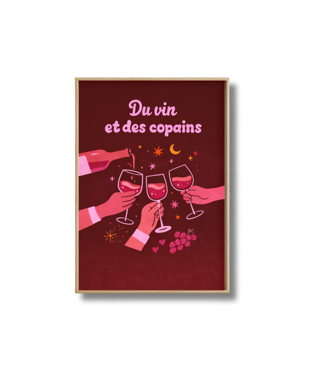 Affiche Vin et Copains – Poster Déco Convivial et Original