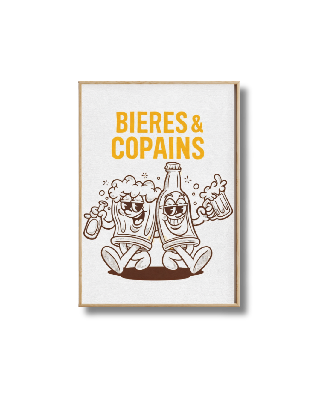 Affiche Bières & Copains – Poster Apéro Fun et Déco Bar