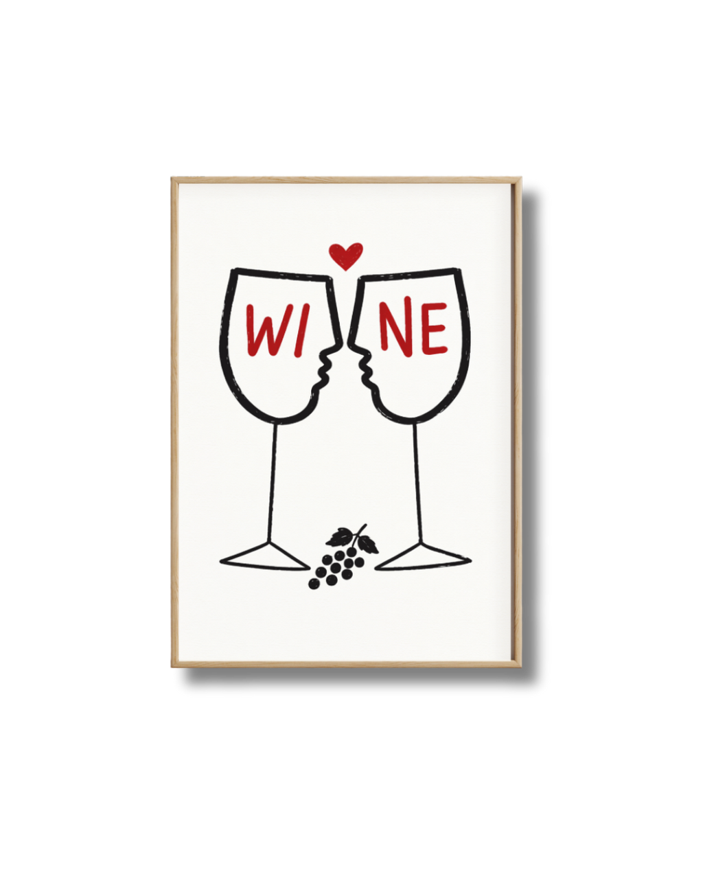 Affiche vin Wine Love – Poster Vin Minimaliste et Moderne