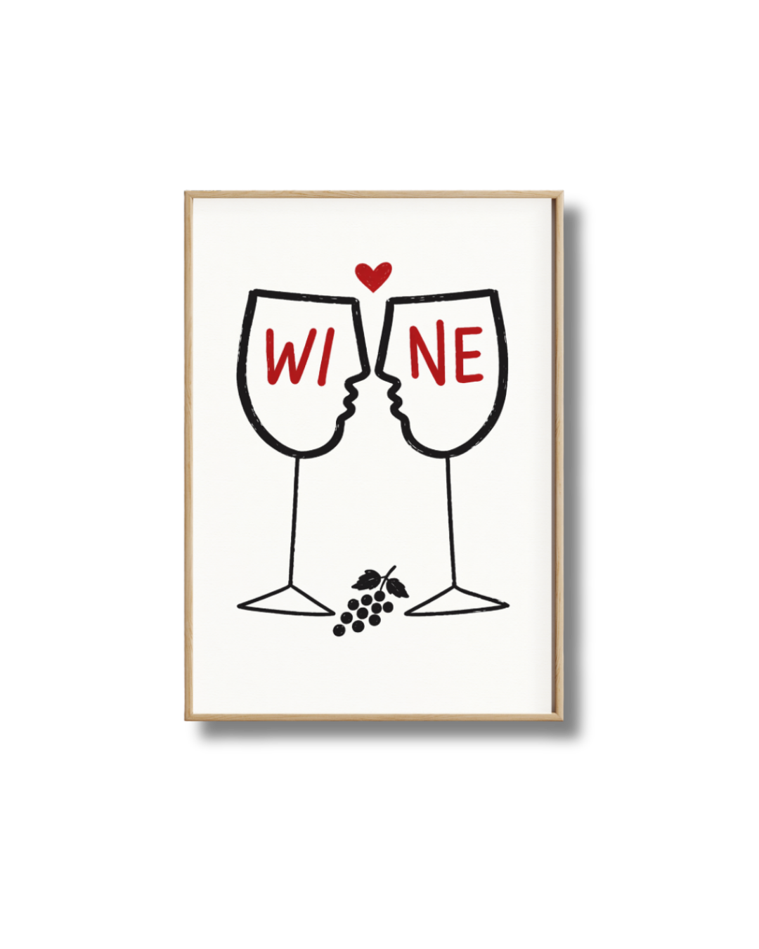 Affiche vin Wine Love – Poster Vin Minimaliste et Moderne