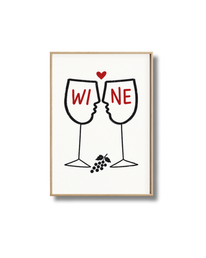 Affiche vin Wine Love – Poster Vin Minimaliste et Moderne