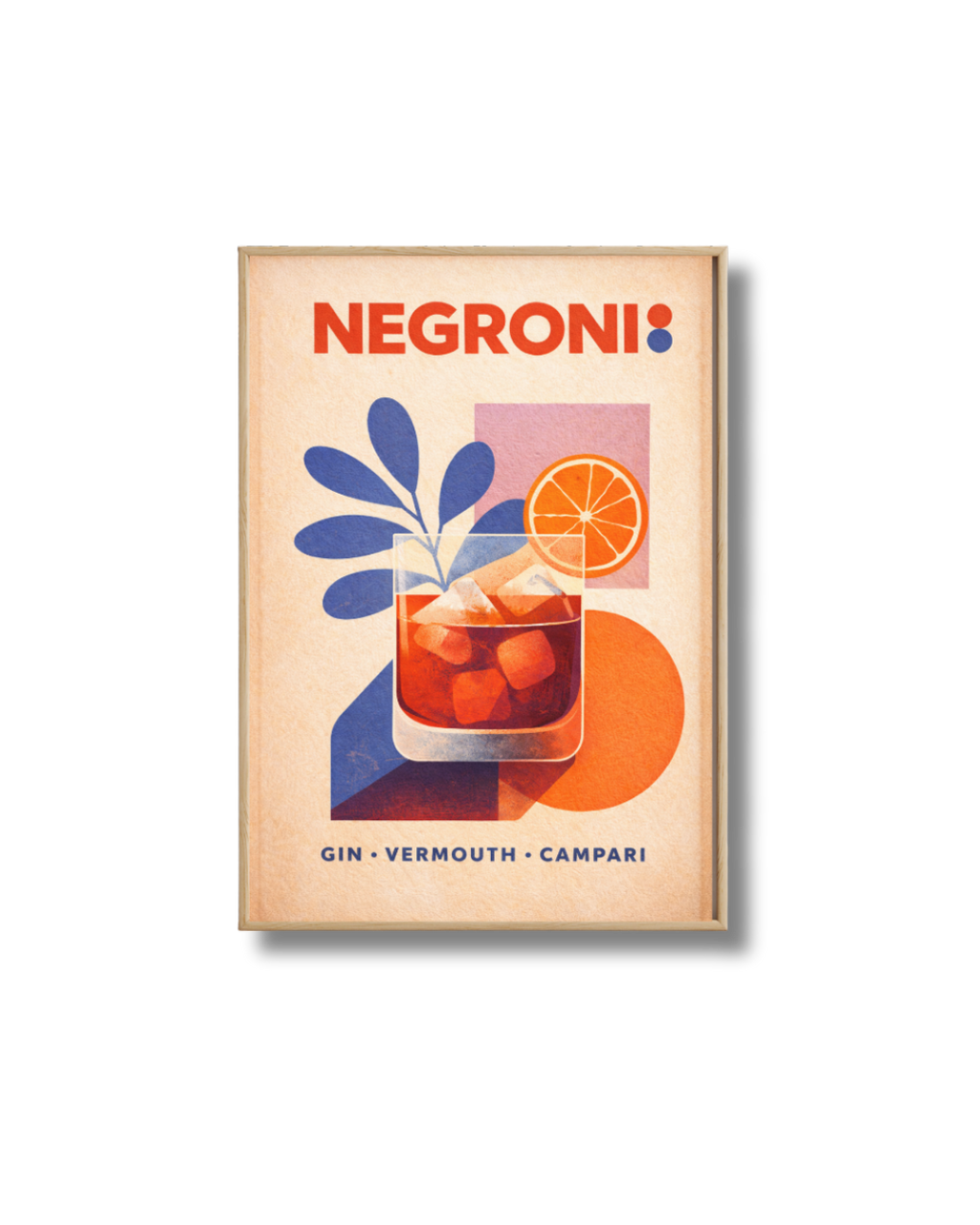 Affiche Cocktail – Poster Negroni Vintage Déco Bar Graphique