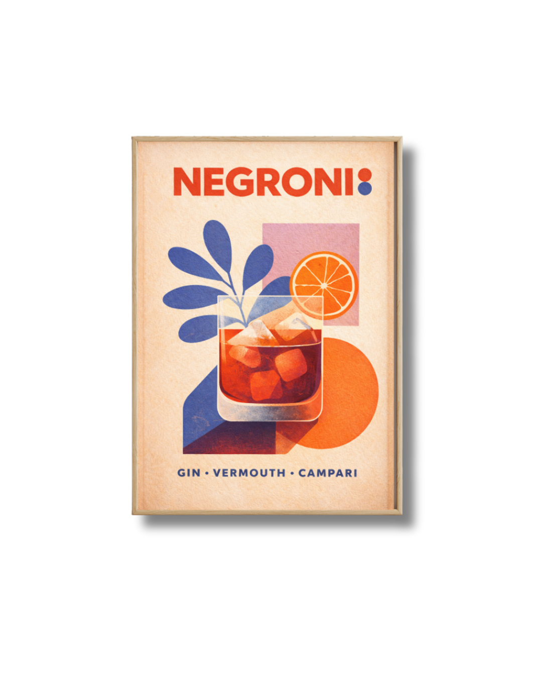 Affiche Cocktail – Poster Negroni Vintage Déco Bar Graphique