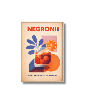 Affiche Cocktail – Poster Negroni Vintage Déco Bar Graphique
