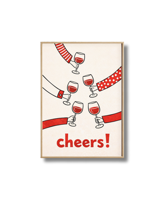 Affiche Cheers Vin – Poster Apéro et Verres de Vin