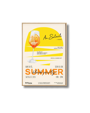 Affiche Spritz Summer au Soleil – Poster Cocktail Aperol
