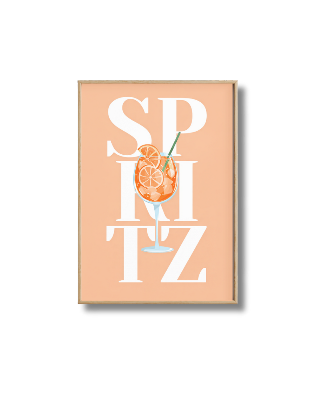 Affiche Spritz Minimaliste Rose Poudré – Poster Cocktail Design