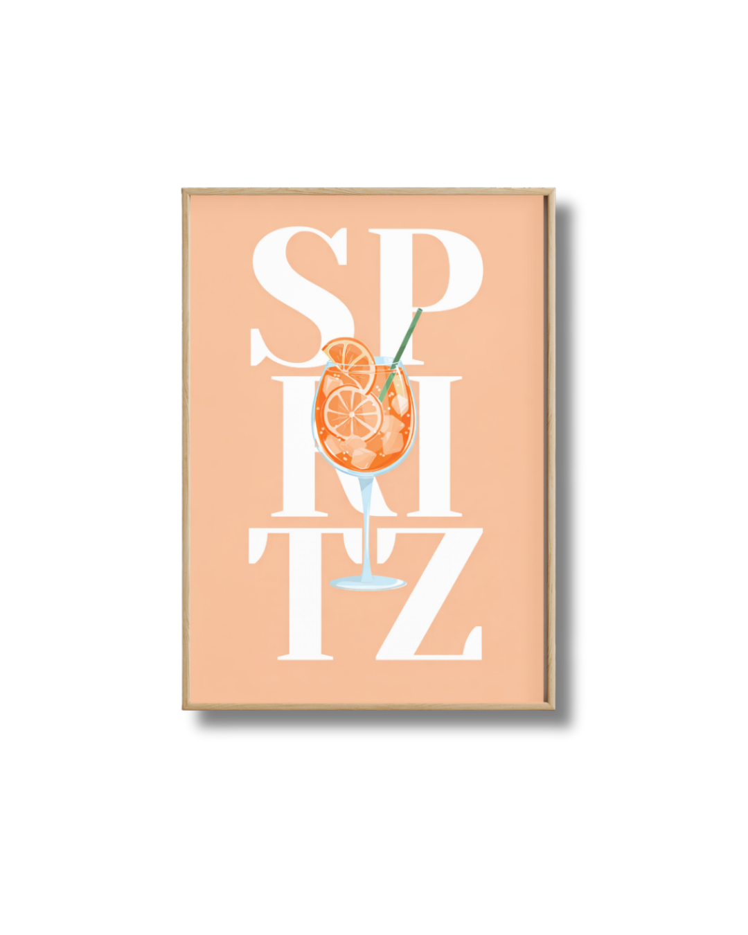 Affiche Spritz Minimaliste Rose Poudré – Poster Cocktail Design