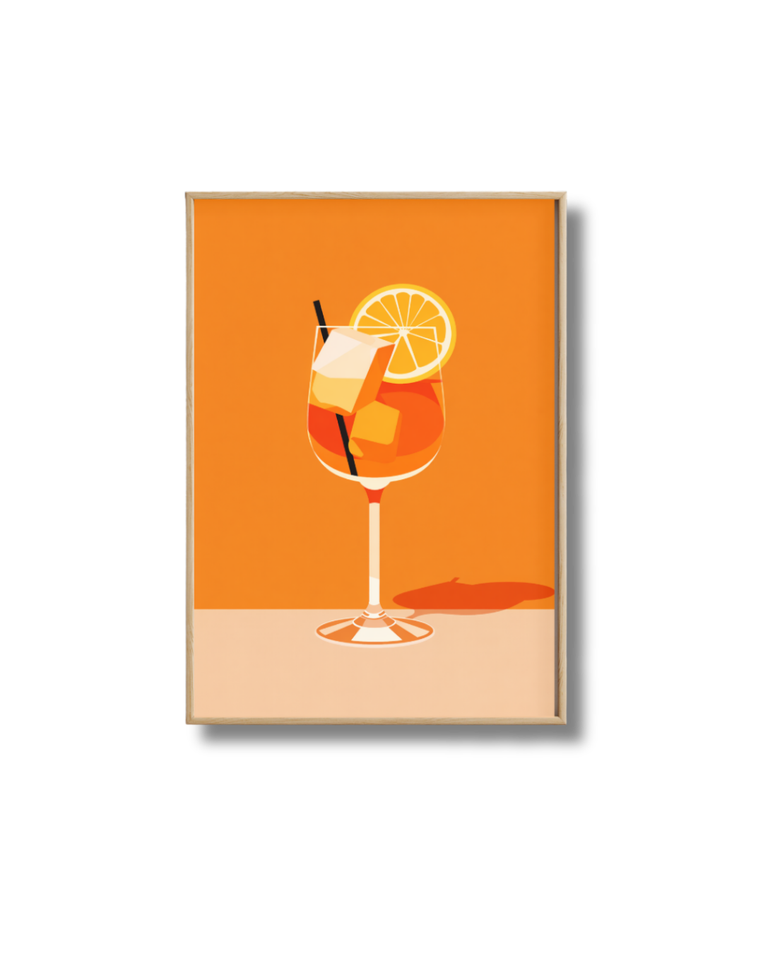 Affiche Spritz Orange Minimaliste – Poster Cocktail Aperol Moderne
