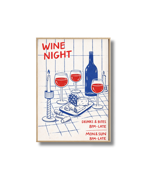 Affiche Wine Night – Poster Soirée Vin et Apéro