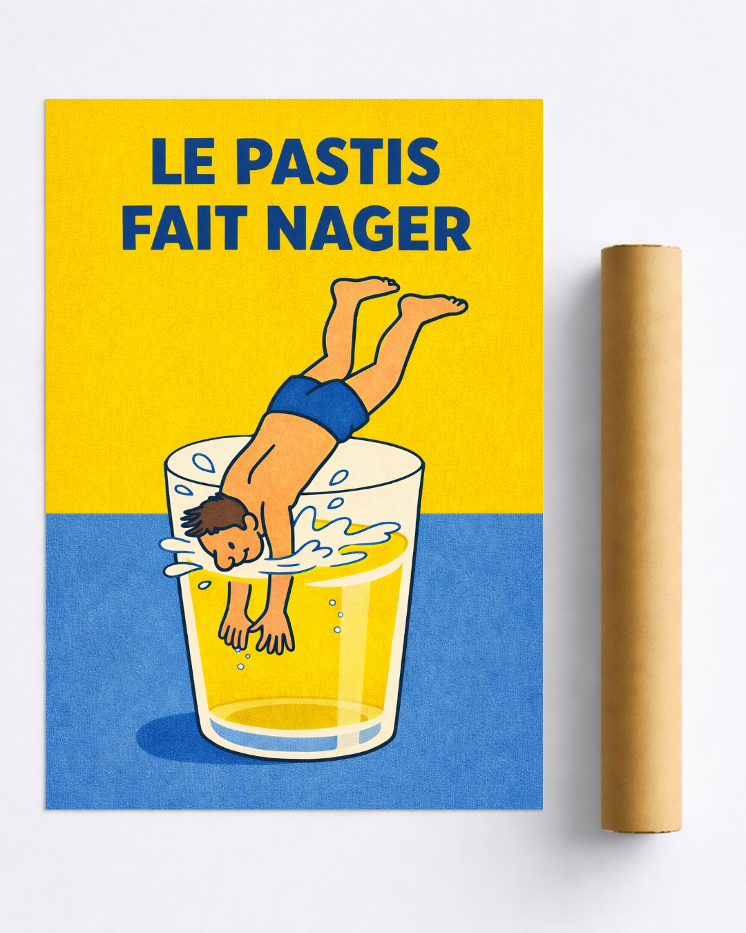 Affiche Pastis Humoristique – Le Pastis Fait Nager