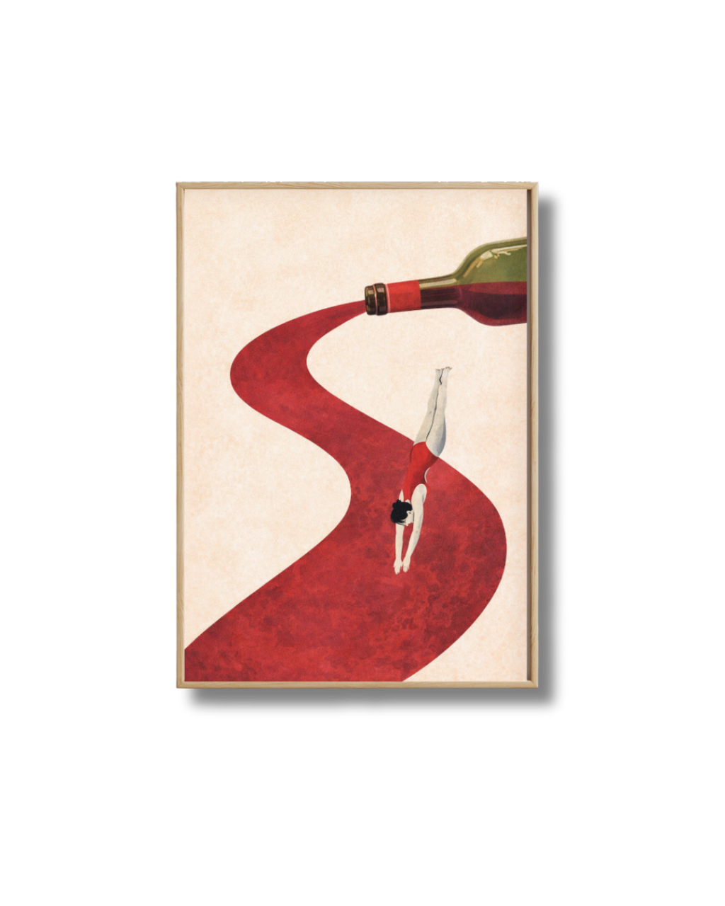 Affiche Plongeon dans le Vin – Poster Artistique et Décoration Murale