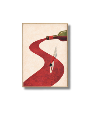 Affiche Plongeon dans le Vin – Poster Artistique et Décoration Murale