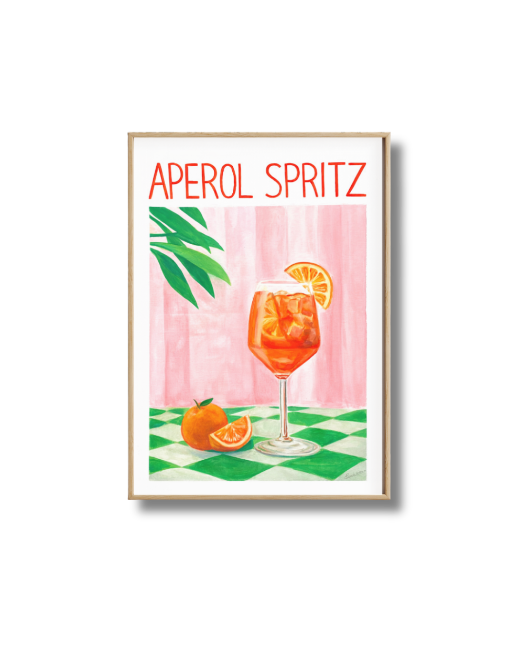 Affiche Spritz Aperol Rose & Vert – Poster Cocktail Estival