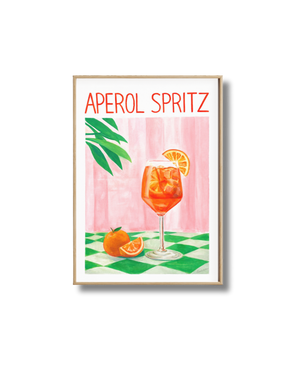 Affiche Spritz Aperol Rose & Vert – Poster Cocktail Estival
