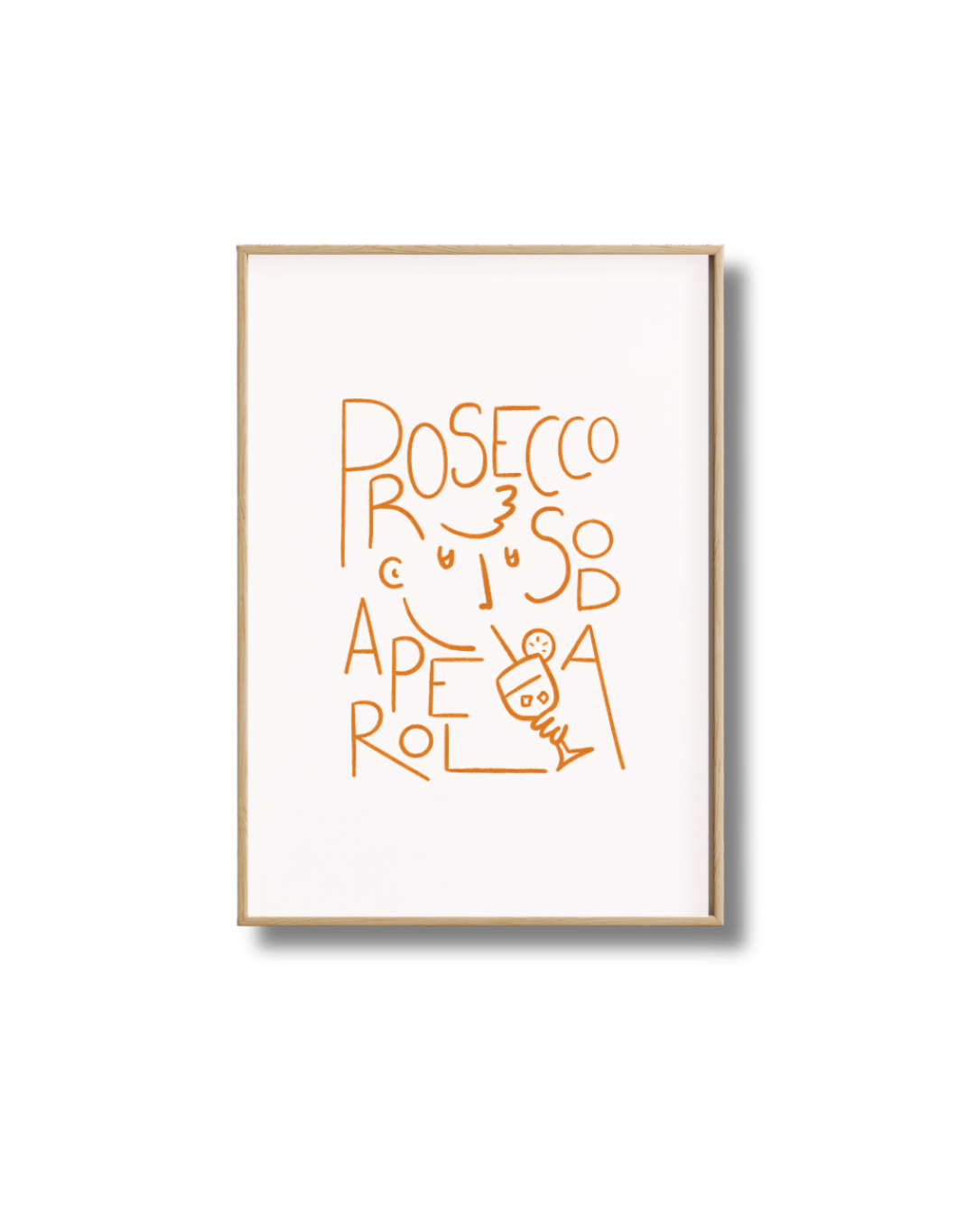 Affiche Spritz Prosecco Soda Aperol – Poster Typographique Minimaliste