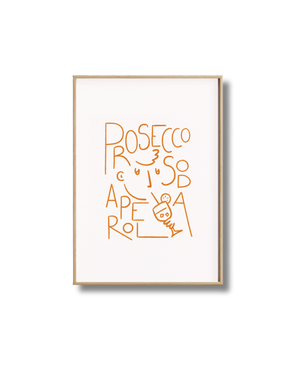 Affiche Spritz Prosecco Soda Aperol – Poster Typographique Minimaliste