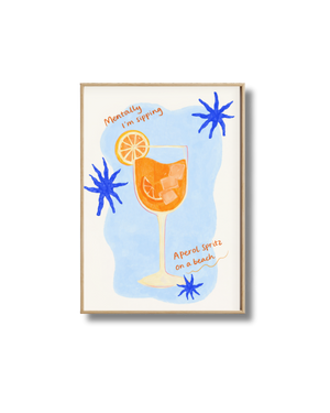 Affiche Spritz Mentally I’m Sipping – Poster Aperol Spritz Bord de Mer