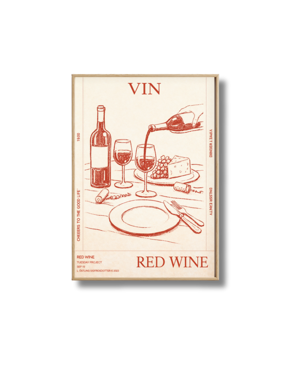 Affiche Red Wine – Poster Vin Rouge et Décoration Murale Art de Vivre