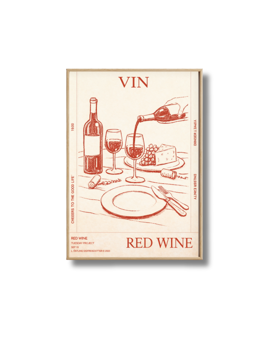 Affiche Red Wine – Poster Vin Rouge et Décoration Murale Art de Vivre