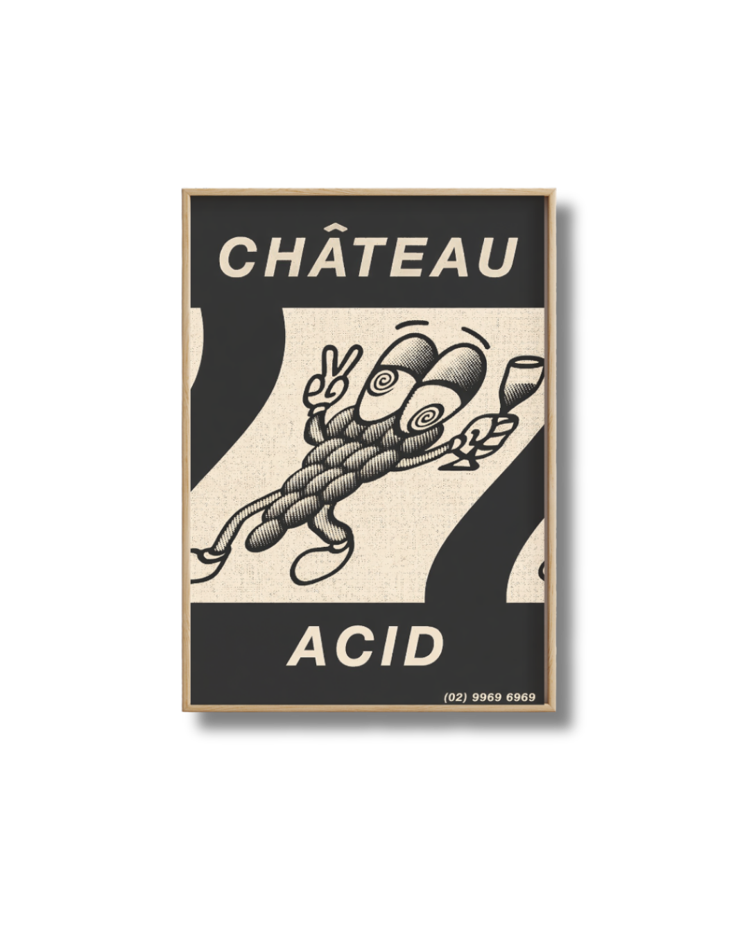 Affiche Château Acid – Poster Vin Déjanté et Déco Murale Graphique
