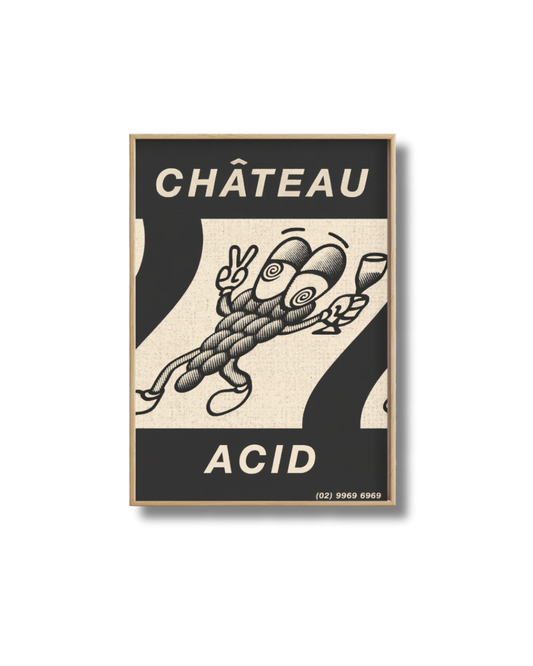 Affiche Château Acid – Poster Vin Déjanté et Déco Murale Graphique