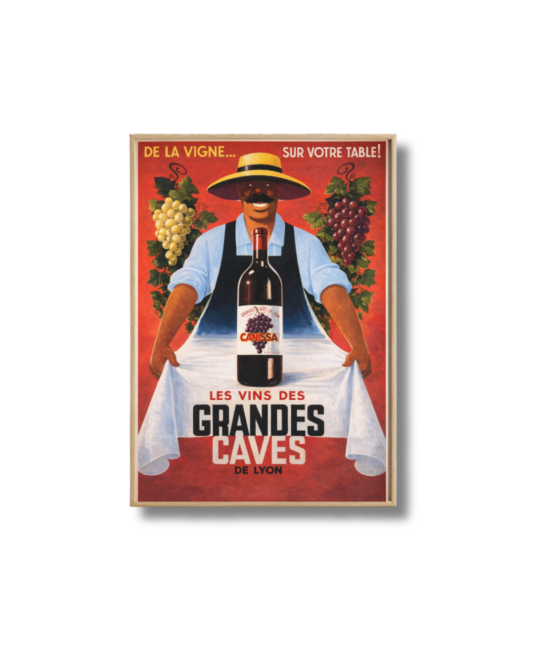 Affiche Vintage Les Vins des Grandes Caves – Poster Vin Rétro et Déco Murale Française