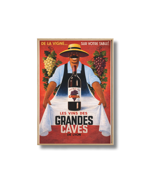 Affiche Vintage Les Vins des Grandes Caves – Poster Vin Rétro et Déco Murale Française