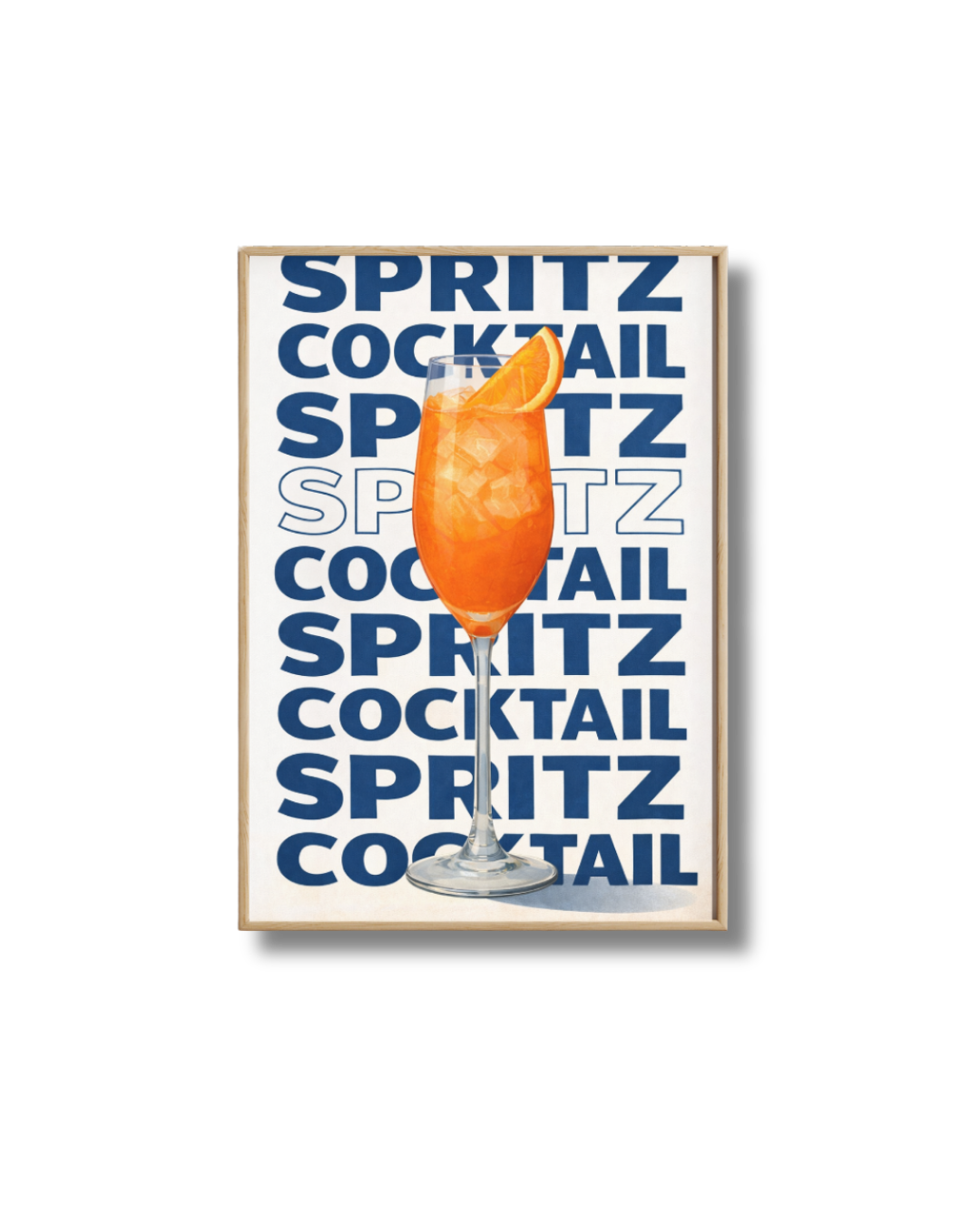 Affiche Spritz Cocktail – Poster Typographie Bleue Moderne