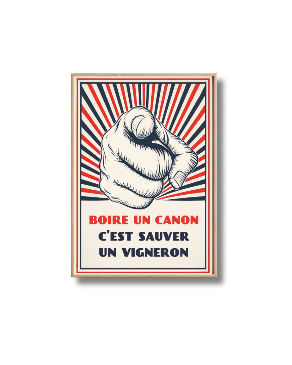 Affiche Boire un Canon c’est Sauver un Vigneron – Poster Humour Vin et Déco Apéro