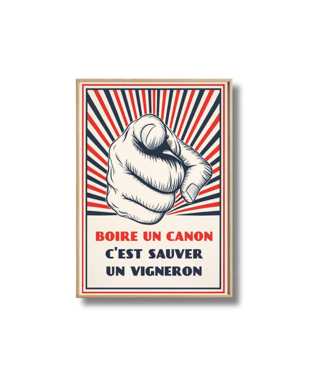 Affiche Boire un Canon c’est Sauver un Vigneron – Poster Humour Vin et Déco Apéro