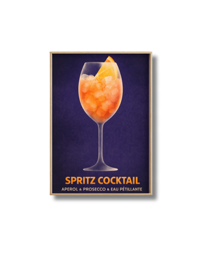Affiche Spritz Cocktail – Poster Fond Bleu Nuit Élégant