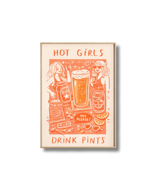 Affiche Bière – Poster Hot Girls Drink Pints