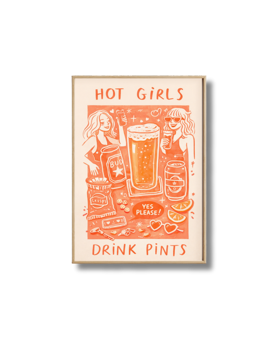 Affiche Bière – Poster Hot Girls Drink Pints