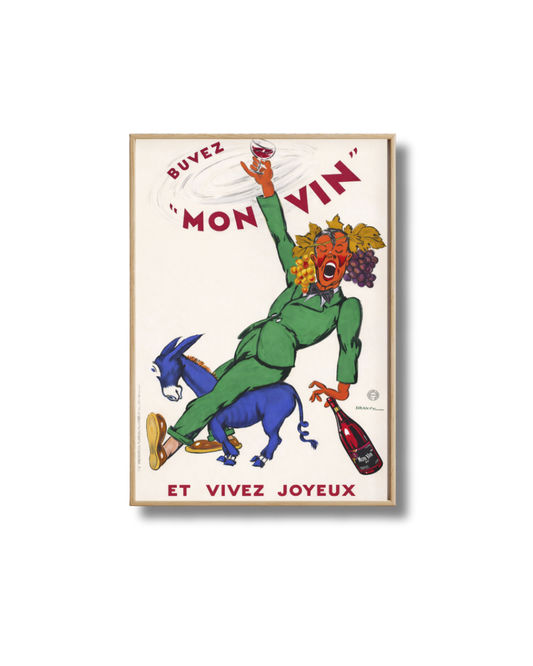 Affiche Buvez Mon Vin – Poster Vintage Publicité Française