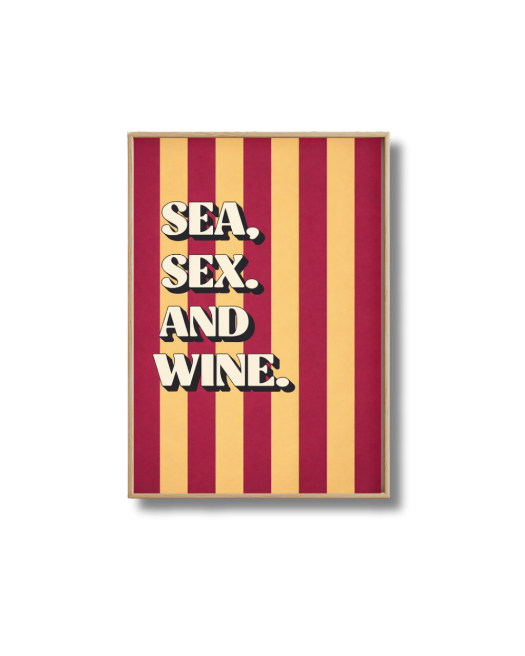 Affiche Sea Sex and Wine – Poster Déco Vin Rétro Vacances