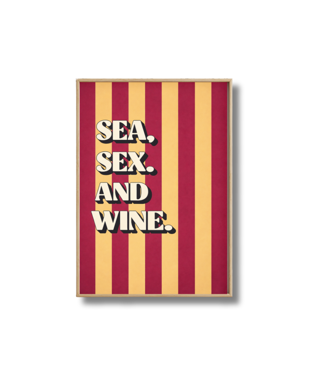 Affiche Sea Sex and Wine – Poster Déco Vin Rétro Vacances