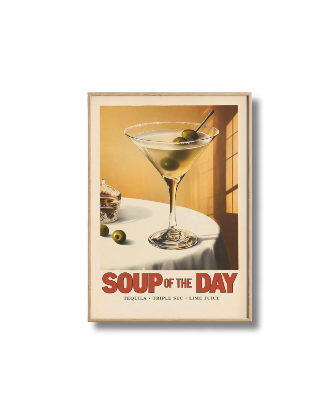 Affiche Cocktail – Poster Martini “Soup of the Day” Vintage Déco Bar