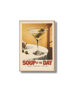 Affiche Cocktail – Poster Martini “Soup of the Day” Vintage Déco Bar