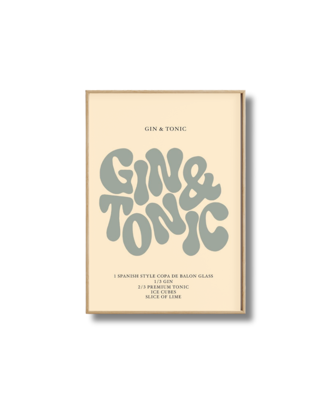 Affiche Gin Tonic – Typographie Minimaliste