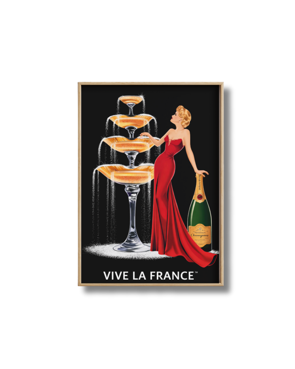 Affiche Champagne – Vive La France Glamour