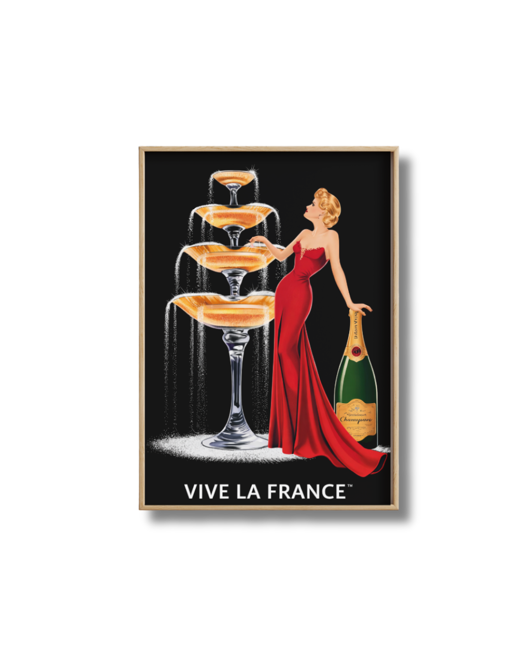 Affiche Champagne – Vive La France Glamour