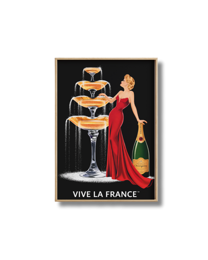 Affiche Champagne – Vive La France Glamour
