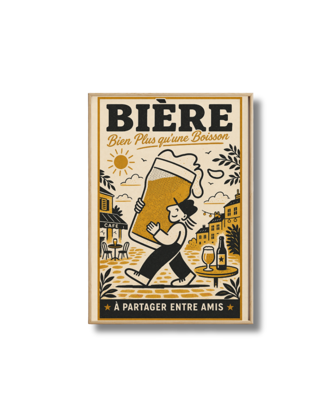 Affiche Bière Bien Plus Qu’une Boisson – Poster Vintage Bistrot