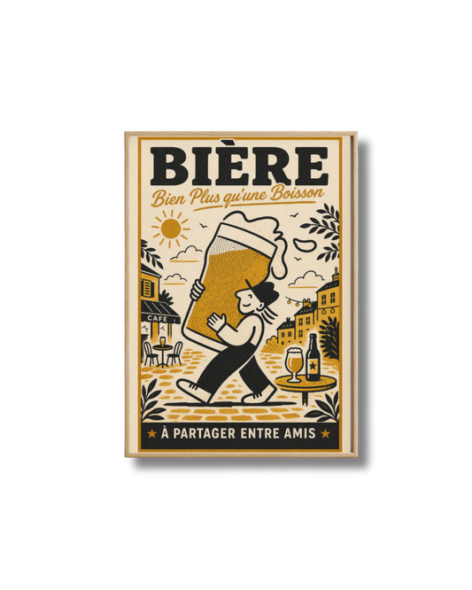Affiche Bière Bien Plus Qu’une Boisson – Poster Vintage Bistrot