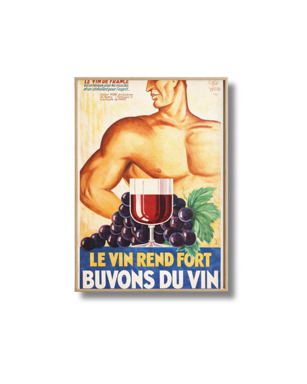 Affiche Vin – Le Vin Rend Fort Vintage
