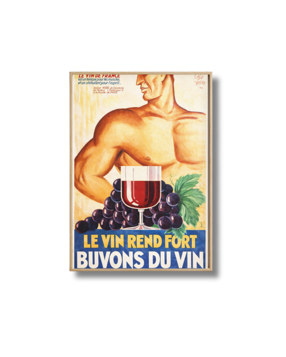 Affiche Vin – Le Vin Rend Fort Vintage