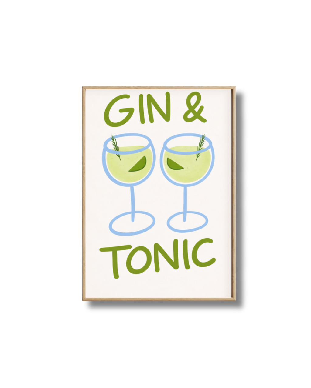 Affiche Gin Tonic – Illustration Cocktail Minimaliste