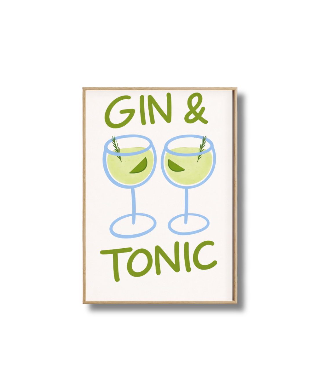 Affiche Gin Tonic – Illustration Cocktail Minimaliste