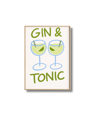 Affiche Gin Tonic – Illustration Cocktail Minimaliste